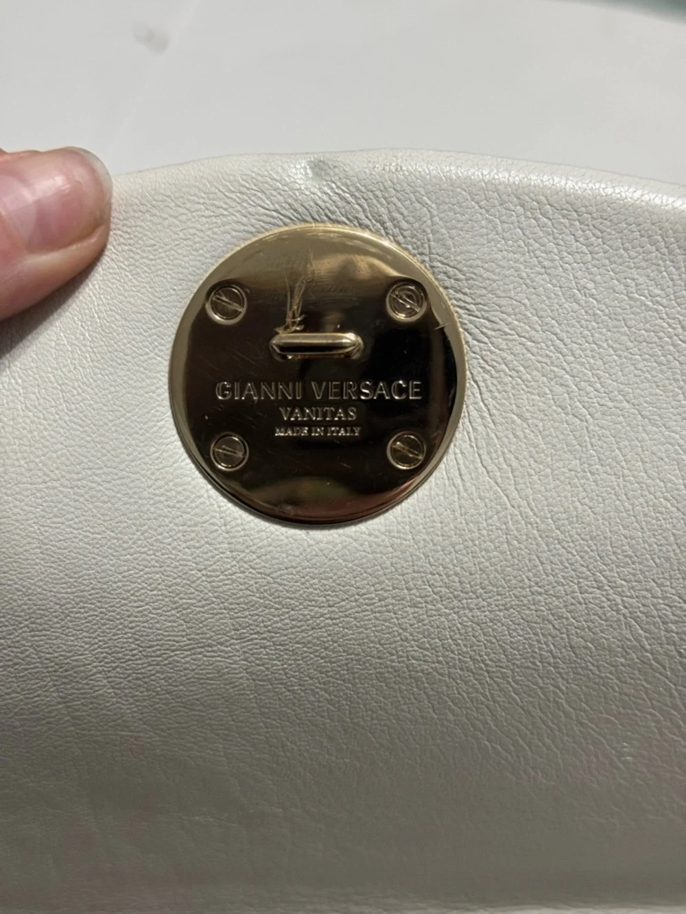 Versace White Vanitas Barocco Quilted Leather Demetra Top Handle Bag with COA